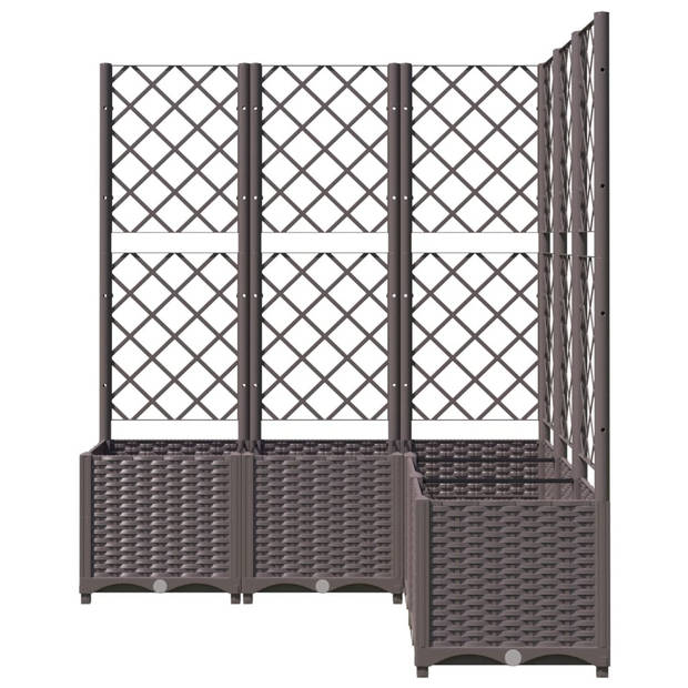 vidaXL Plantenbak met latwerk 120x120x136 cm polypropeen bruin