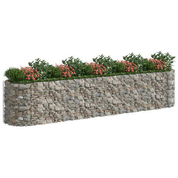 vidaXL Gabion plantenbak verhoogd 500x100x100 cm gegalvaniseerd ijzer