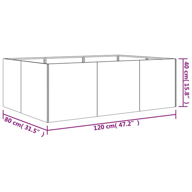 vidaXL Plantenbak verhoogd 120x80x40 cm cortenstaal