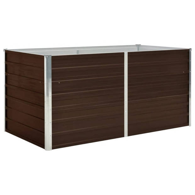 vidaXL Plantenbak verhoogd 160x80x77 cm gegalvaniseerd staal bruin