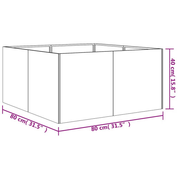 vidaXL Plantenbak 80x80x40 cm cortenstaal