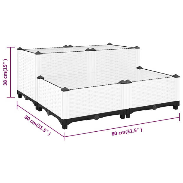 vidaXL Plantenbak verhoogd 80x80x38 cm polypropyleen