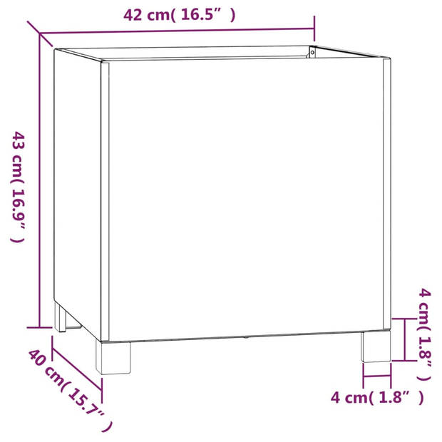 vidaXL Plantenbakken met poten 2 st roestig 42x40x43 cm cortenstaal