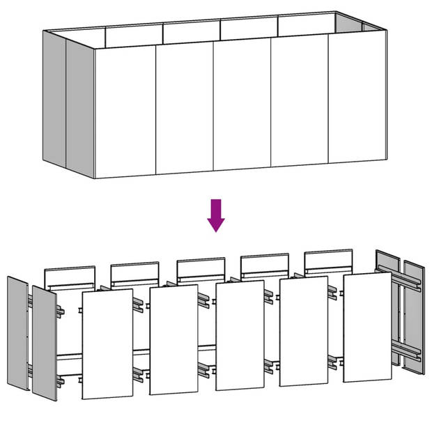 vidaXL Plantenbak verhoogd 200x80x80 cm cortenstaal