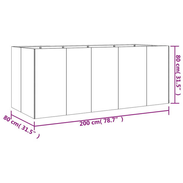 vidaXL Plantenbak verhoogd 200x80x80 cm cortenstaal