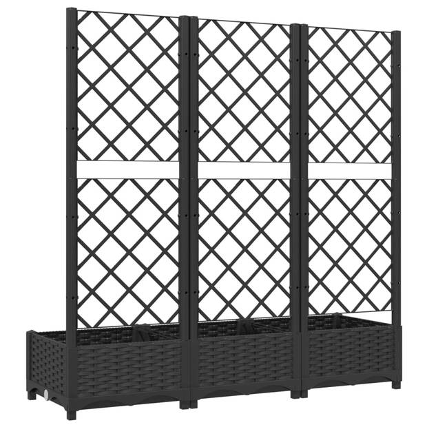 vidaXL Plantenbak met latwerk 120x40x121,5 cm polypropeen zwart