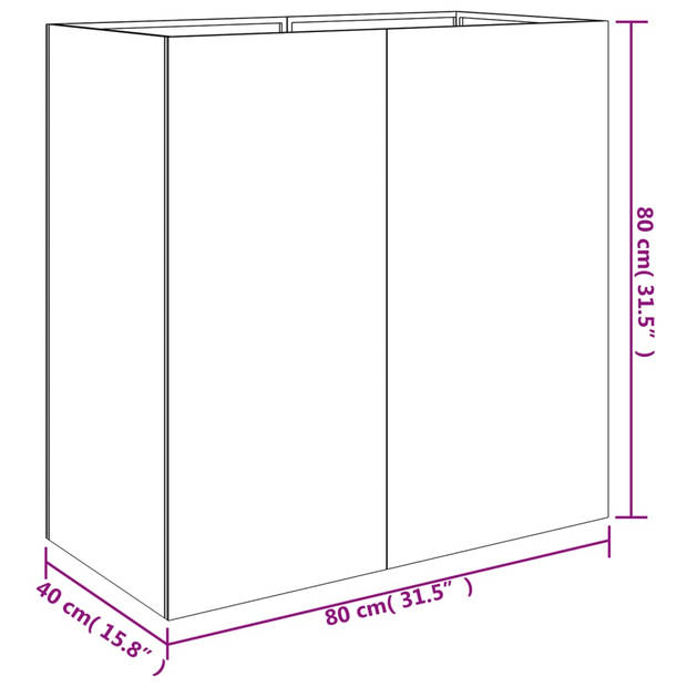 vidaXL Plantenbak 40x80x80 cm cortenstaal