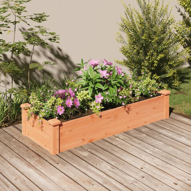 vidaXL Plantenbak verhoogd met voering 120x45x25 cm vurenhout bruin