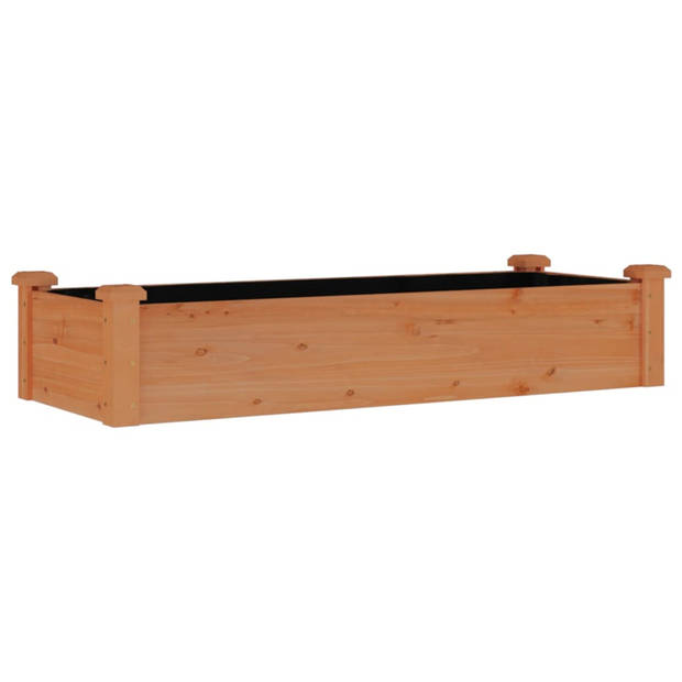 vidaXL Plantenbak verhoogd met voering 120x45x25 cm vurenhout bruin