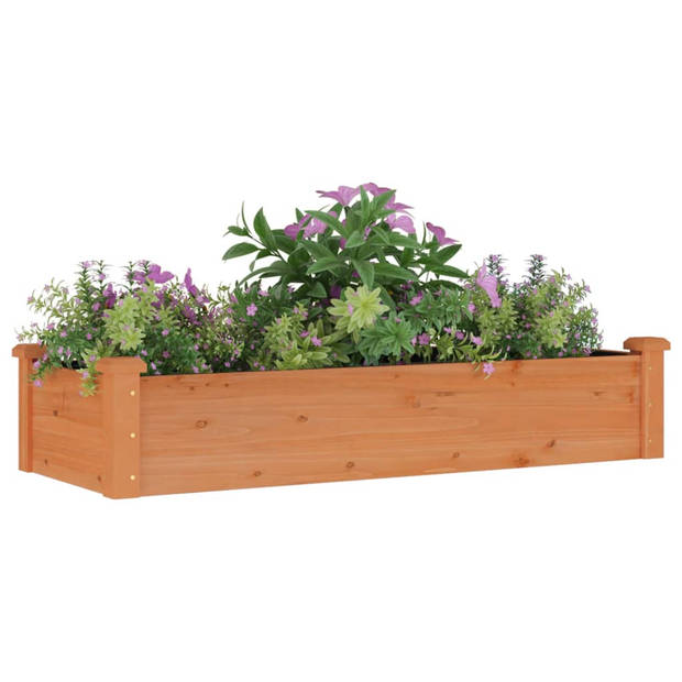 vidaXL Plantenbak verhoogd met voering 120x45x25 cm vurenhout bruin