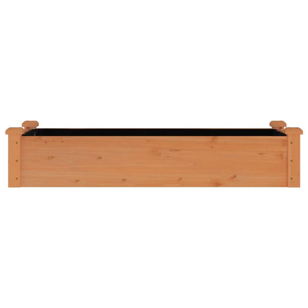 vidaXL Plantenbak verhoogd met voering 120x45x25 cm vurenhout bruin