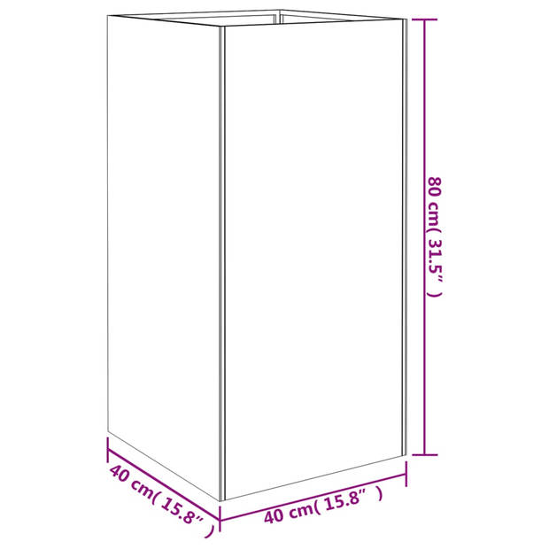 vidaXL Plantenbak 40x40x80 cm cortenstaal