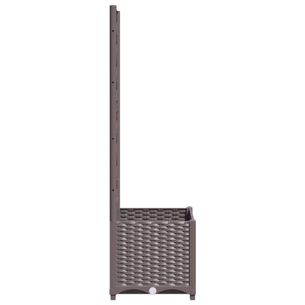 vidaXL Plantenbak met latwerk 40x40x136 cm polypropeen bruin