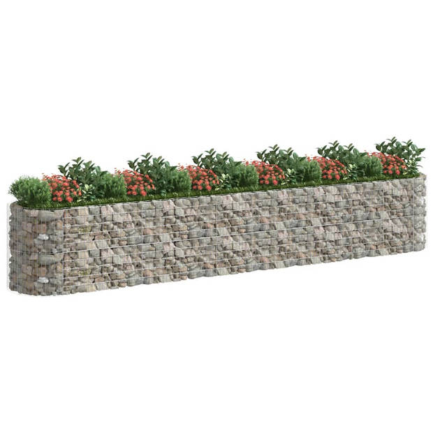 vidaXL Gabion plantenbak verhoogd 600x100x100 cm gegalvaniseerd ijzer