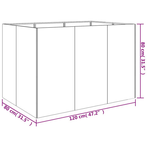 vidaXL Plantenbak verhoogd 120x80x80 cm cortenstaal