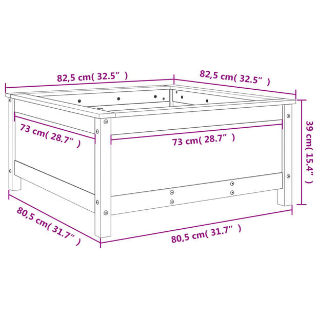 vidaXL Plantenbak 82,5x82,5x39 cm massief douglashout