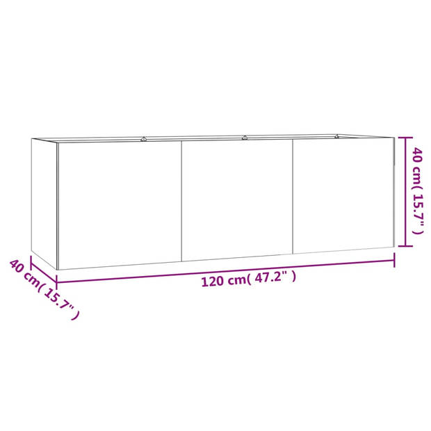 vidaXL Plantenbak verhoogd 120x40x40 cm cortenstaal