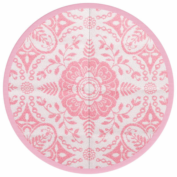 vidaXL Buitenkleed Ø160 cm polypropeen roze