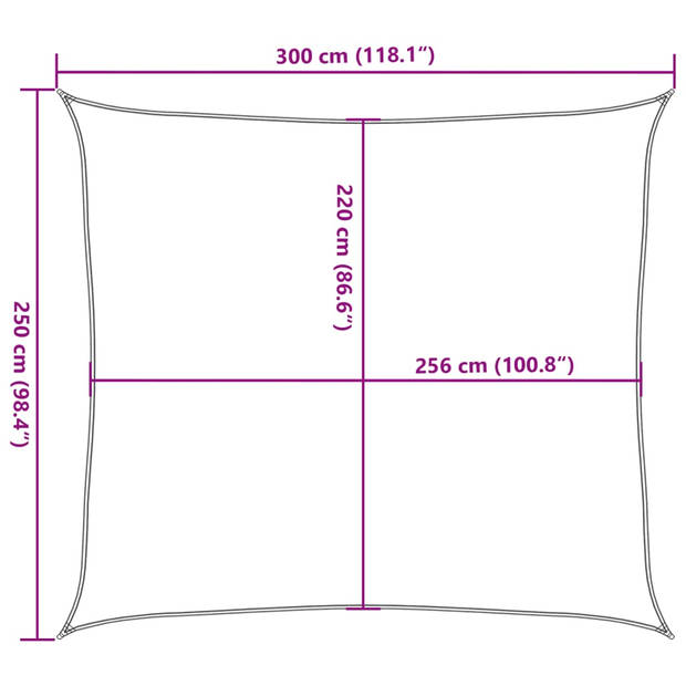 vidaXL Zonnezeil 3x2,5 m 100% polyester oxford zandkleurig