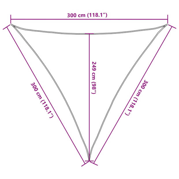 vidaXL Zonnezeil 3x3x3 m 100% polyester oxford lichtgrijs