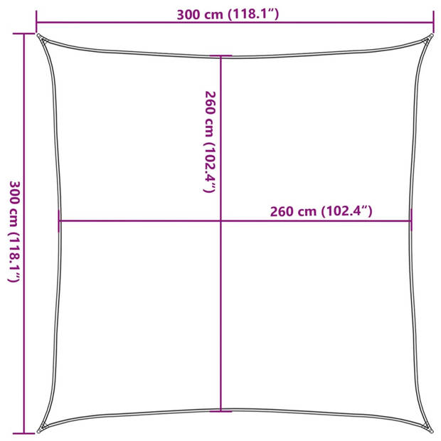 vidaXL Zonnezeil 3x3 m 100% polyester oxford zandkleurig