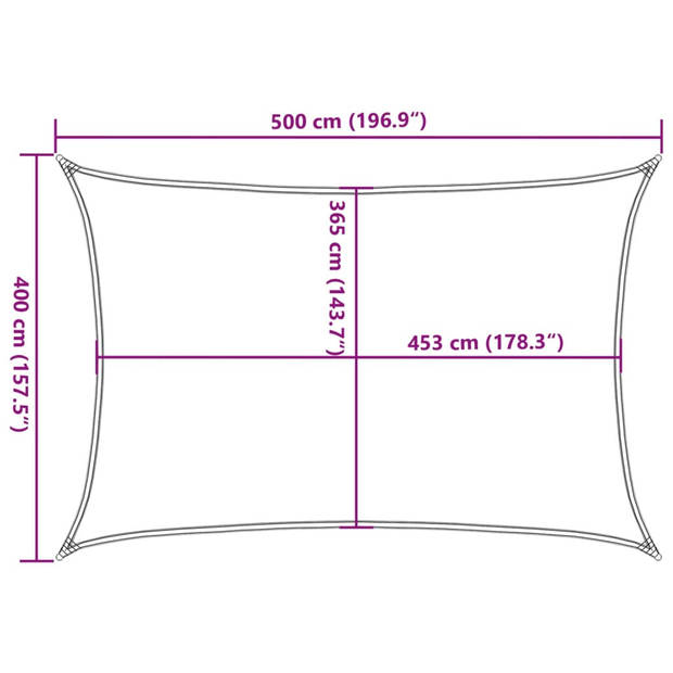 vidaXL Zonnezeil 5x4 m 100% polyester oxford lichtgrijs