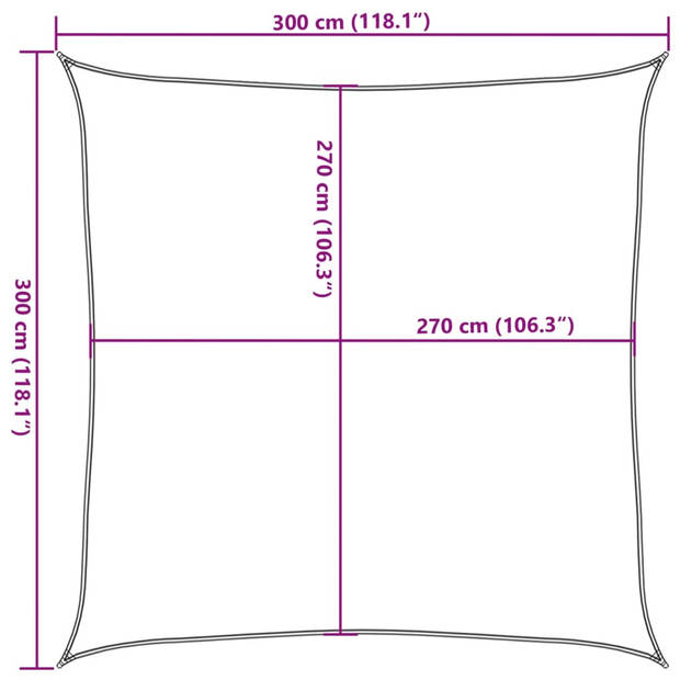 vidaXL Zonnezeil 160 g/m² 3x3 m HDPE lichtgroen