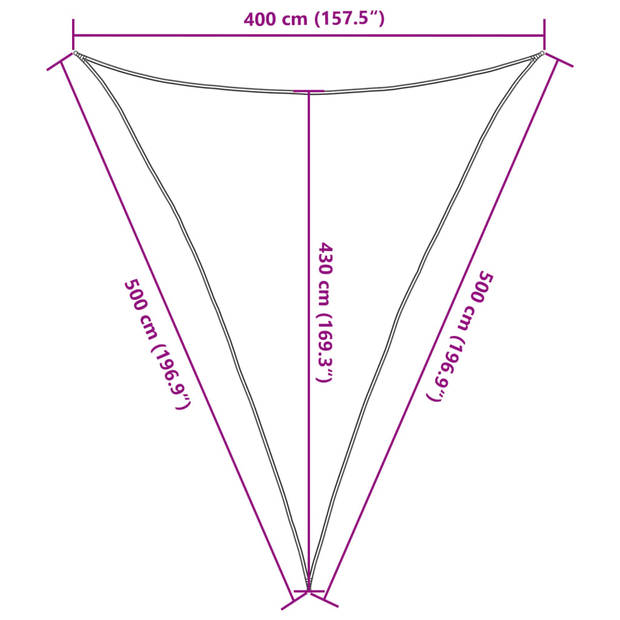 vidaXL Zonnezeil 4x5x5 m 100% polyester oxford zandkleurig