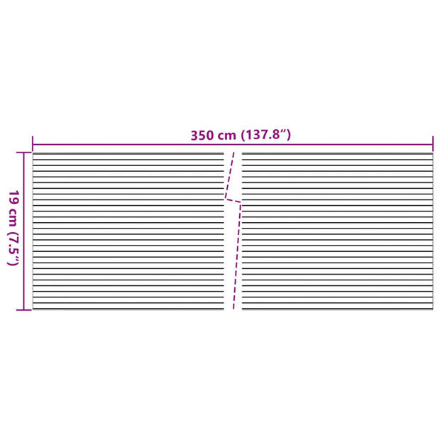 vidaXL Tuinscherm steenpatroon 35x0,19 m PVC grijs