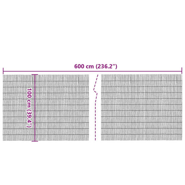 vidaXL Tuinscherm 600x100 cm riet