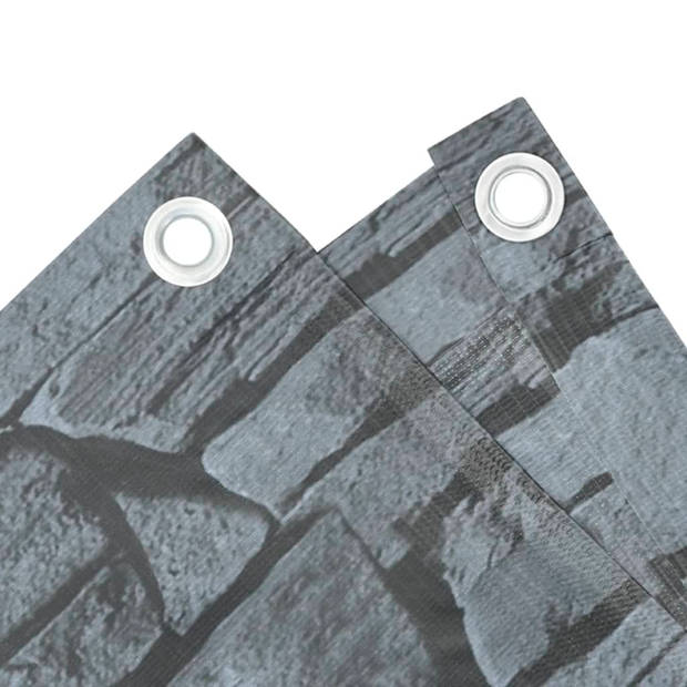 vidaXL Tuinscherm steenpatroon 700x120 cm PVC grijs