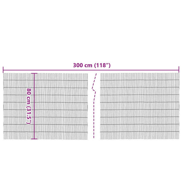 vidaXL Tuinscherm 300x80 cm riet