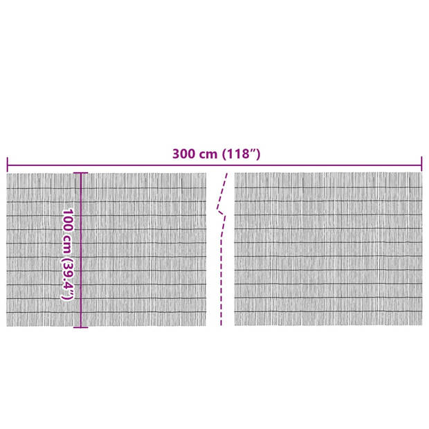 vidaXL Tuinscherm 300x100 cm riet