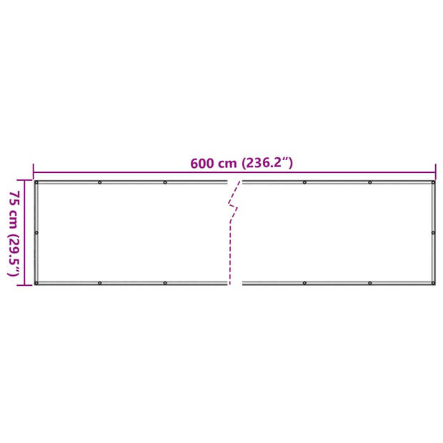 vidaXL Tuinscherm 600x75 cm PVC wit