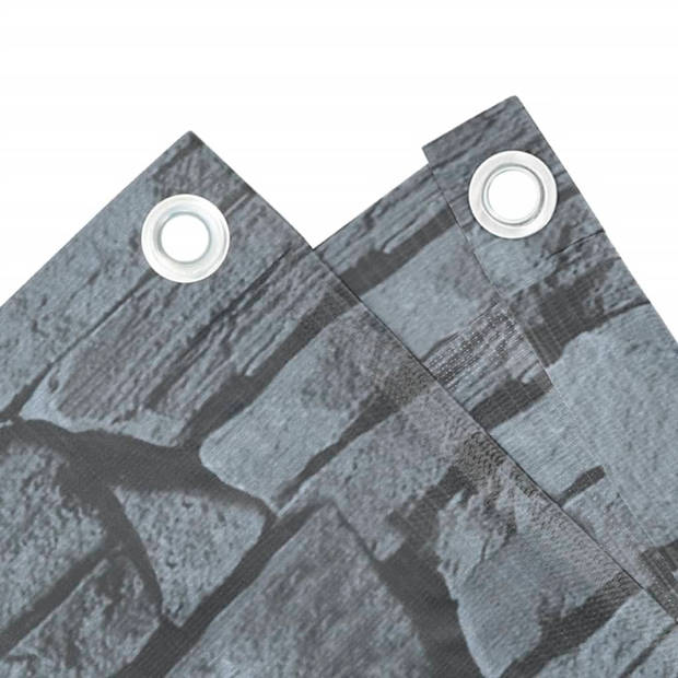 vidaXL Tuinscherm steenpatroon 700x75 cm PVC grijs
