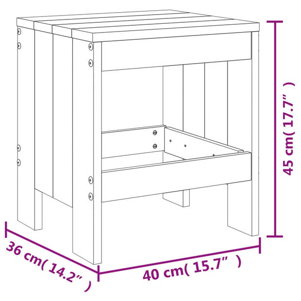 vidaXL Barkrukken 2 st 40x36x45 cm massief grenenhout zwart