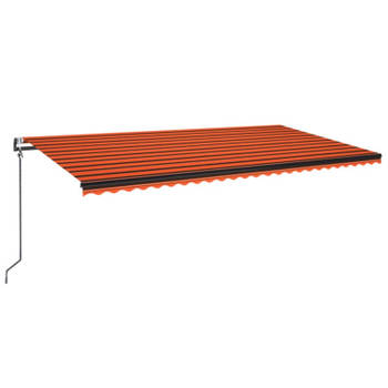 vidaXL Luifel automatisch met LED windsensor 600x350 cm oranje bruin