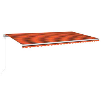 vidaXL Luifel automatisch uittrekbaar 600x350 cm oranje en bruin