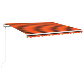 vidaXL Luifel automatisch met LED windsensor 400x350 cm oranje bruin