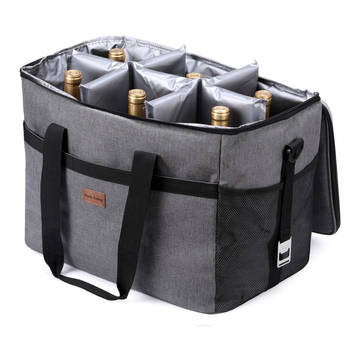 Packaway 4 Laags Geïsoleerde Koeltas - Lunchtas 40 liter - inclusief Divider - Grijs