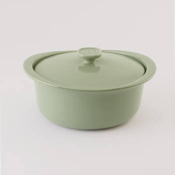 BergHOFF - Balance Ovenschaal met Deksel, 4.3 L, 30.2 x 27.5 x 12.6 cm, Sage, Keramiek - BergHOFF Leo Line