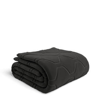 HappyBed Zwart 160x200 - Zomerdekbed zonder overtrek - wasbaar hoesloos dekbed - bedrukt dekbed voor fris en koel