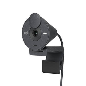 Logitech Brio 300 Full HD -webcam met vertrouwelijkheid, microruisreductie, USB -C - Graphite