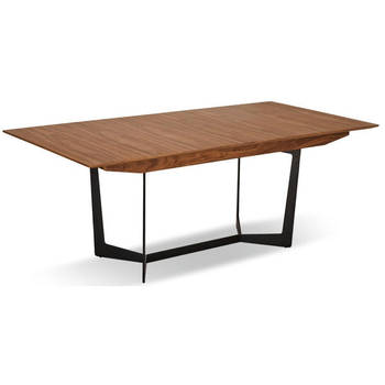 Giga Meubel - Uitschuifbare Eettafel Walnootbruin - Eiken Fineer/Metaal - 200-250cm