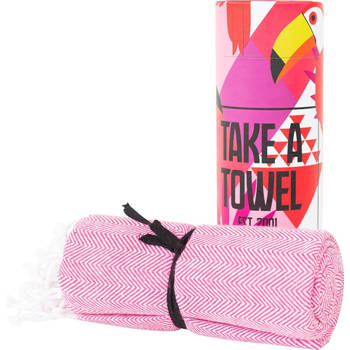 Hamamdoek - Take A Towel - saunadoek - 100x180cm - 100% katoen - pestemal - Roze