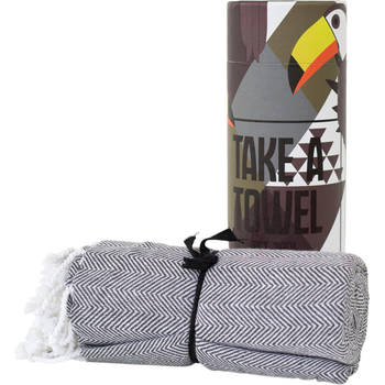 Take A Towel - Hamamdoek saunadoek pestemal - 100 x 180cm - Katoen - Zwart