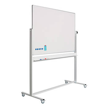 Whiteboard Verrijdbaar - Dubbelzijdig - Magnetisch - Emaille 100 x 150 cm