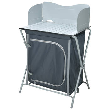 HIXA Campingkast - Campingkeuken - Opbouwbaar - 60x45x64cm - Grijs