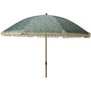 Parasol met kantfranje Volant en Bladeren-motief 200 cm - Groen