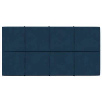 vidaXL Wandpanelen 12 st 2,16 m² 60x30 cm fluweel blauw